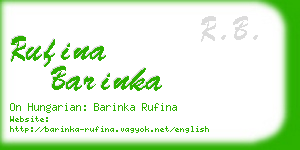 rufina barinka business card